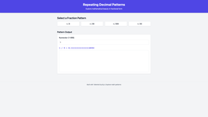 Repeating Decimal Patterns